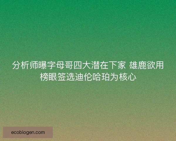 分析师曝字母哥四大潜在下家 雄鹿欲用榜眼签选迪伦哈珀为核心