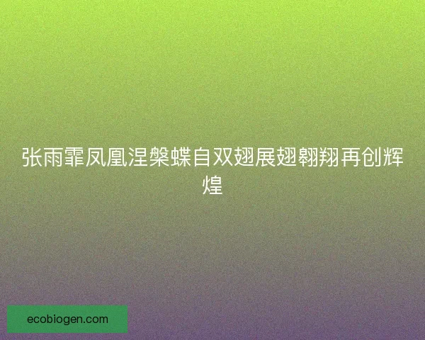 张雨霏凤凰涅槃蝶自双翅展翅翱翔再创辉煌